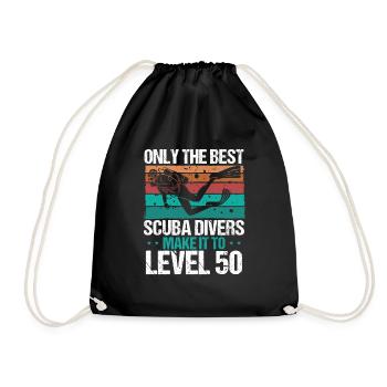 Niveau 50 ans Scuba Diver 50e anniversaire Plongée - Sac de sport léger - noir - Devant