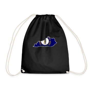Land Map America US State Distressed Kentucky - Drawstring Bag - black - Front