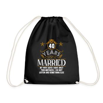 40 ans marié seulement 2 erreurs 40ème anniversaire de mariage - Sac de sport léger - noir - Devant