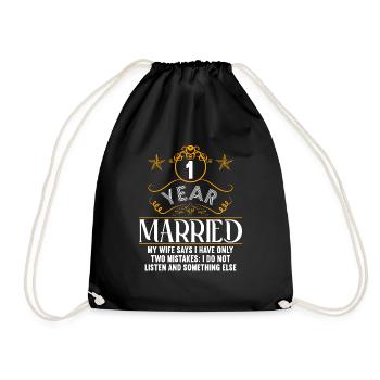 1 an marié seulement 2 erreurs 1.Anniversaire de mariage - Sac de sport léger - noir - Devant