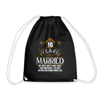 10 ans marié seulement 2 erreurs 10ème anniversaire de mariage - Sac de sport léger - noir - Devant