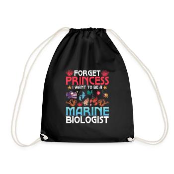 Forget Princess I Want To Be A Marine Biologist Sc - Turnbeutel - Schwarz - Vorne