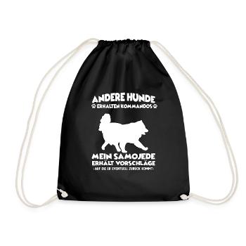 Funny Obedience Samoyed Dog Training Dogs - Drawstring Bag - black - Front