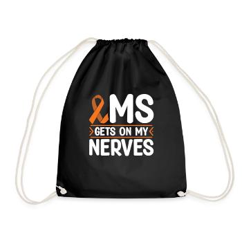 MS Gets On My Nerves Multiple Sclerosis Awareness - Drawstring Bag - black - Front