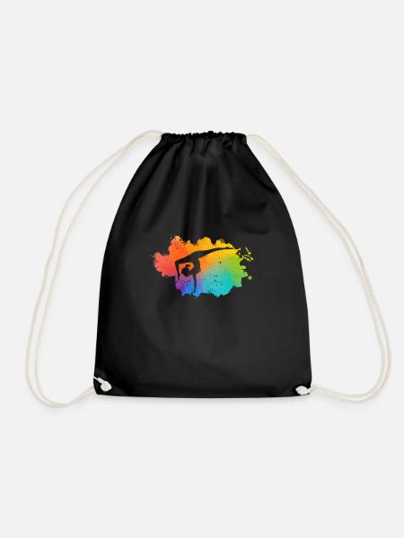 Gymnastik Regenbogenfarben Akrobatik Akro Turnerin - Turnbeutel - Schwarz