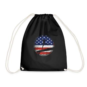 Cool Gymnastics Art USA Flag American - Drawstring Bag - black - Front