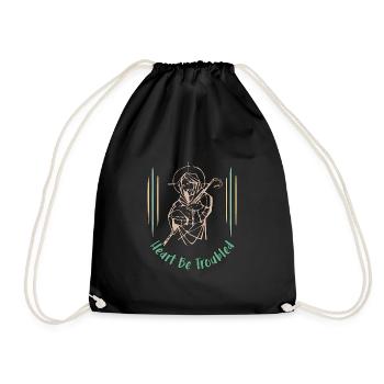 Fun Dont Let Your Heart Be Troubled Positive Chris - Drawstring Bag - black - Front