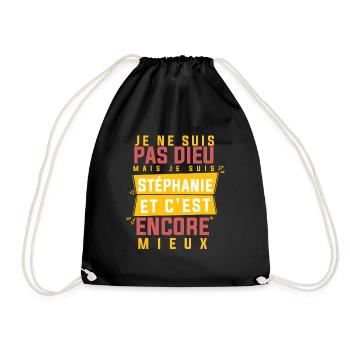 Cadeau femme pour stephanie - Sac de sport léger - noir - Devant
