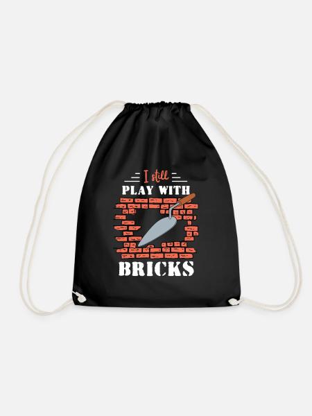 Brick Mason Occupation Quota - Drawstring Bag - black