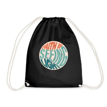 Happy Faith Boho Retro Positive Religious Christia - Drawstring Bag - black - Front