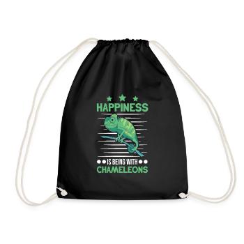 Happiness is being with Chameleons Chameleon - Drawstring Bag - black - Front