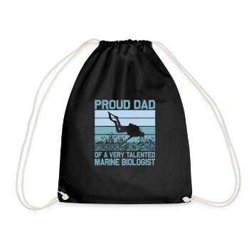 Proud Dad Of A Marine Biologist Ocean Student Sci - Turnbeutel - Schwarz - Vorne