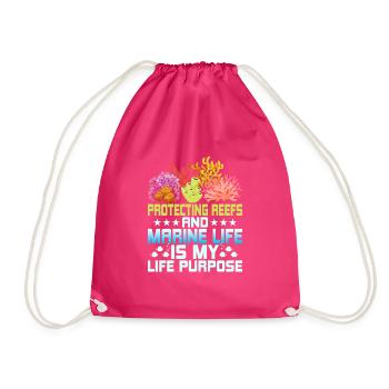 Protecting Reefs And Marine Life Is My Life Purpos - Turnbeutel - Fuchsia - Vorne