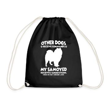 Funny Obedience Samoyed Dog Training Hun - Drawstring Bag - black - Front