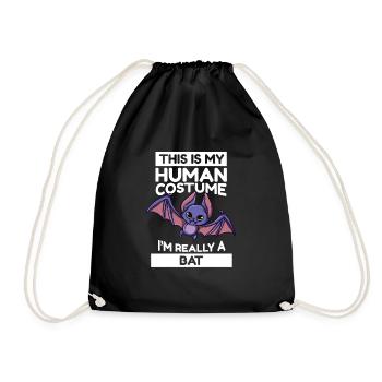 This Is My Human Costume I'm Really A Bat - Drawstring Bag - black - Front