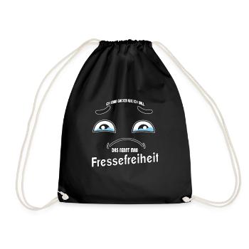 Ich kann gucken wie ich will - Fressefreiheit! - Turnbeutel - Schwarz - Vorne