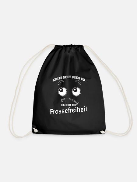 Ich kann gucken wie ich will - Fressefreiheit! - Turnbeutel - Schwarz