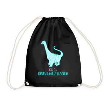 Dinosaurierforscher Türkis - Turnbeutel - Schwarz - Vorne