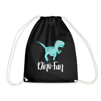 Dino Fan - Turnbeutel - Schwarz - Vorne