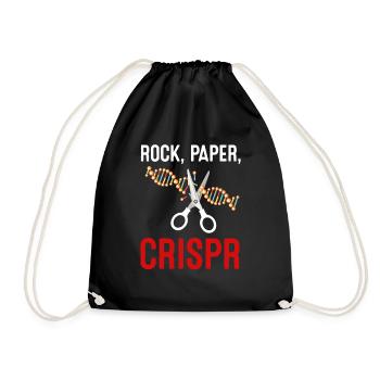 Rock Paper Crispr Scientist Biologist - Drawstring Bag - black - Front
