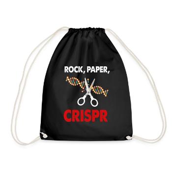 Crispr Rock Paper Crispr Geneticist Biologist - Drawstring Bag - black - Front