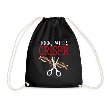 Crispr Funny Saying Rock Paper Crispr - Drawstring Bag - black - Front