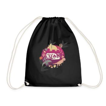 LUAN - Beautiful boy name with cute dinosaurs - Drawstring Bag - black - Front