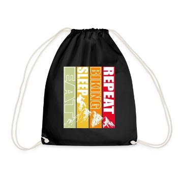 eat sleep biking repeat - Sac de sport léger - noir - Devant