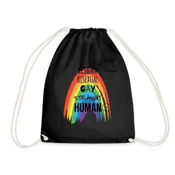 WE ARE ALL HUMANS - Drawstring Bag - black - Front