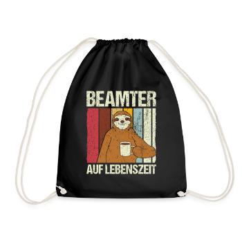 Beamter auf Lebenszeit - Beamter Kaffee Job Gesche - Turnbeutel - Schwarz - Vorne
