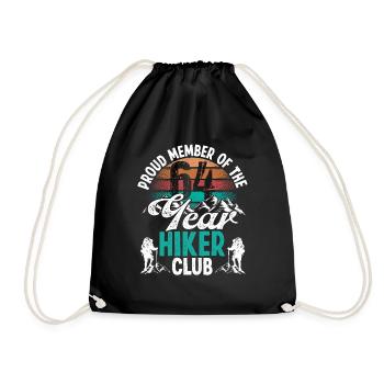 64 Year Old Hiker Mountains Hiking Birthday 64 - Drawstring Bag - black - Front