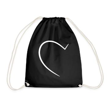 Half White Heart - Drawstring Bag - black - Front