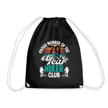 79 Year Old Hiker Mountains Hiking Birthday 79 - Drawstring Bag - black - Front