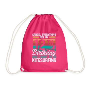 12 Anniversaire Kitesurfer Kitesurfer 12 ans - Sac de sport léger - fuchsia - Devant
