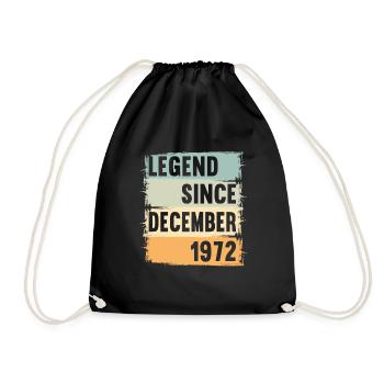Born December 1972 50 years 50s 50th birthday - Drawstring Bag - black - Front