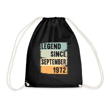 Né en septembre 1972 50 ans 50s 50e anniversaire - Sac de sport léger - noir - Devant