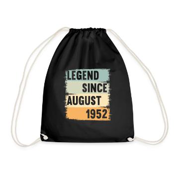 Born August 1952 70 years 70s 70th birthday - Drawstring Bag - black - Front