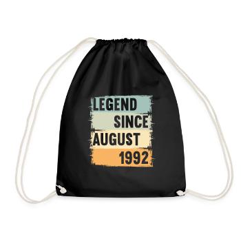 Born August 1992 30 years 30s 30th birthday - Drawstring Bag - black - Front