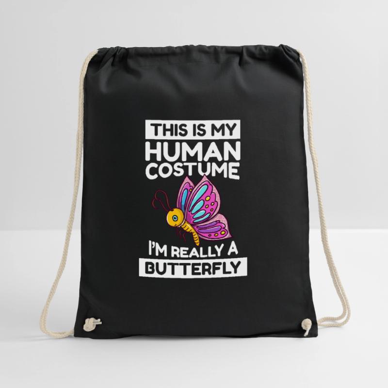 This Is My Human Costume I'm Really A Butterfly Drawstring Bag