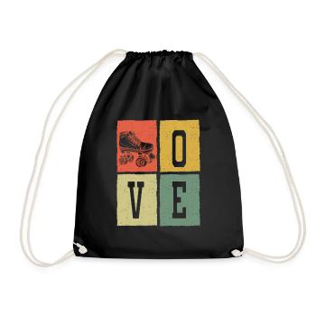 Retro Love Skating Board Skate Skater Skateboard - Sac de sport léger - noir - Devant
