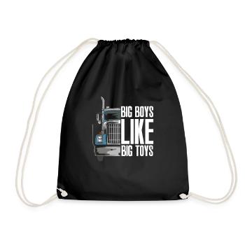 TRUCKER: Big Boys Like Big Toys - Turnbeutel - Schwarz - Vorne