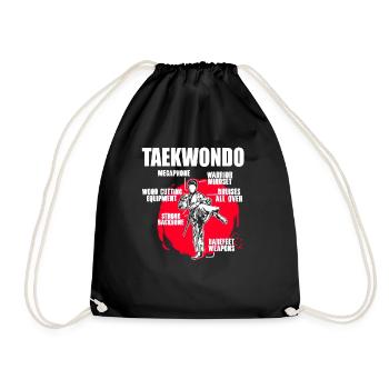 TKD Korean Martial Arts Tae Kwon - Turnbeutel - Schwarz - Vorne