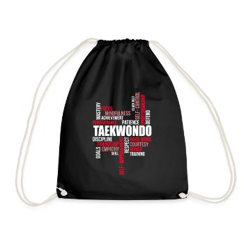 TKD Korean Martial Arts Tae Kwon - Turnbeutel - Schwarz - Vorne
