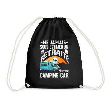 Camping Car Retraité Humour Idée Cadeau Campeur - Sac de sport léger - noir - Devant