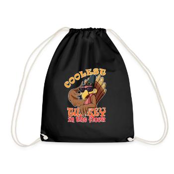 La dinde la plus cool du troupeau Je joyeux Thanksgiving - Sac de sport léger - noir - Devant