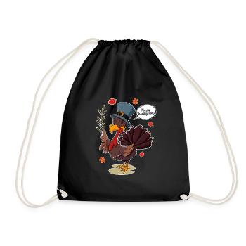 Turkey Day I Happy Thanksgiving Turkey - Turnbeutel - Schwarz - Vorne