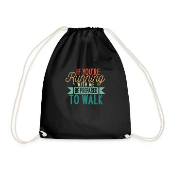 Fun jogging When you run with me - Drawstring Bag - black - Front