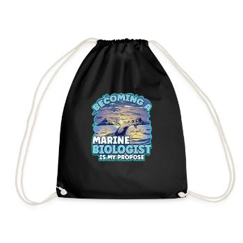 Becoming a future Marine Biologist is my propose - Drawstring Bag - black - Front