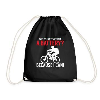 Why do I drive without a battery Anti E-Bike - Drawstring Bag - black - Front