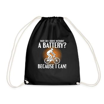 Why do I drive without a battery Anti E-Bike - Drawstring Bag - black - Front